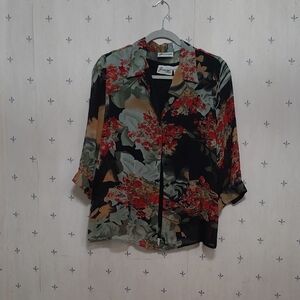 Floral Button-Up Blouse